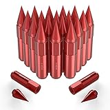 YITAMOTOR Lug Nuts 12x1.5 Red, m12x1.5 Extended Tuner Spike Lug Nuts 3.54