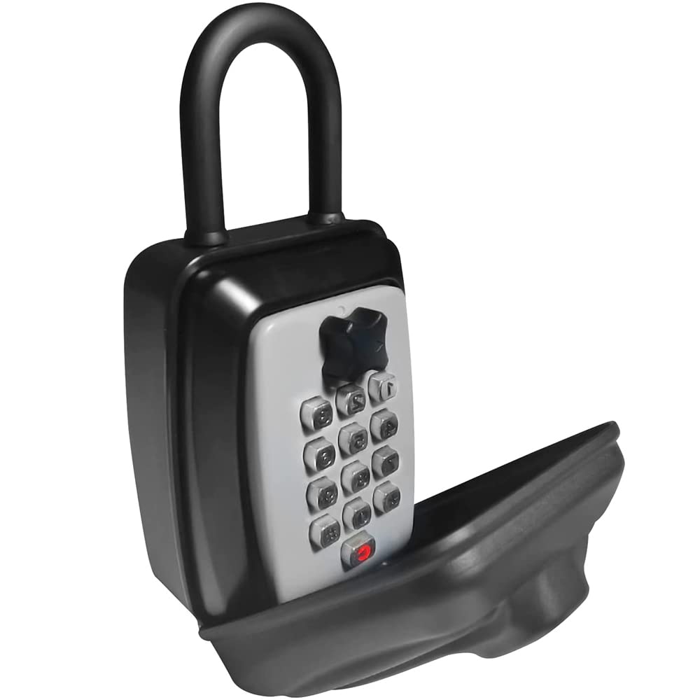 RESET G14 4 Digit Combination Wall Mounted Safe, Weatherproof Outdoor House Key Storage, Black