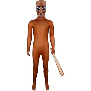 Aliceeeysheep Adult Tung Tung Sahur Costume Jumpsuit Cosplay Zentai Onesies Bodysuit Outfits Fullhead Mask Halloween