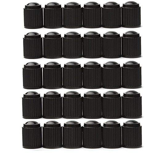 Ianify Plastic Tyre Valve Dust Cap for Schrader Valve 30 pieces Black