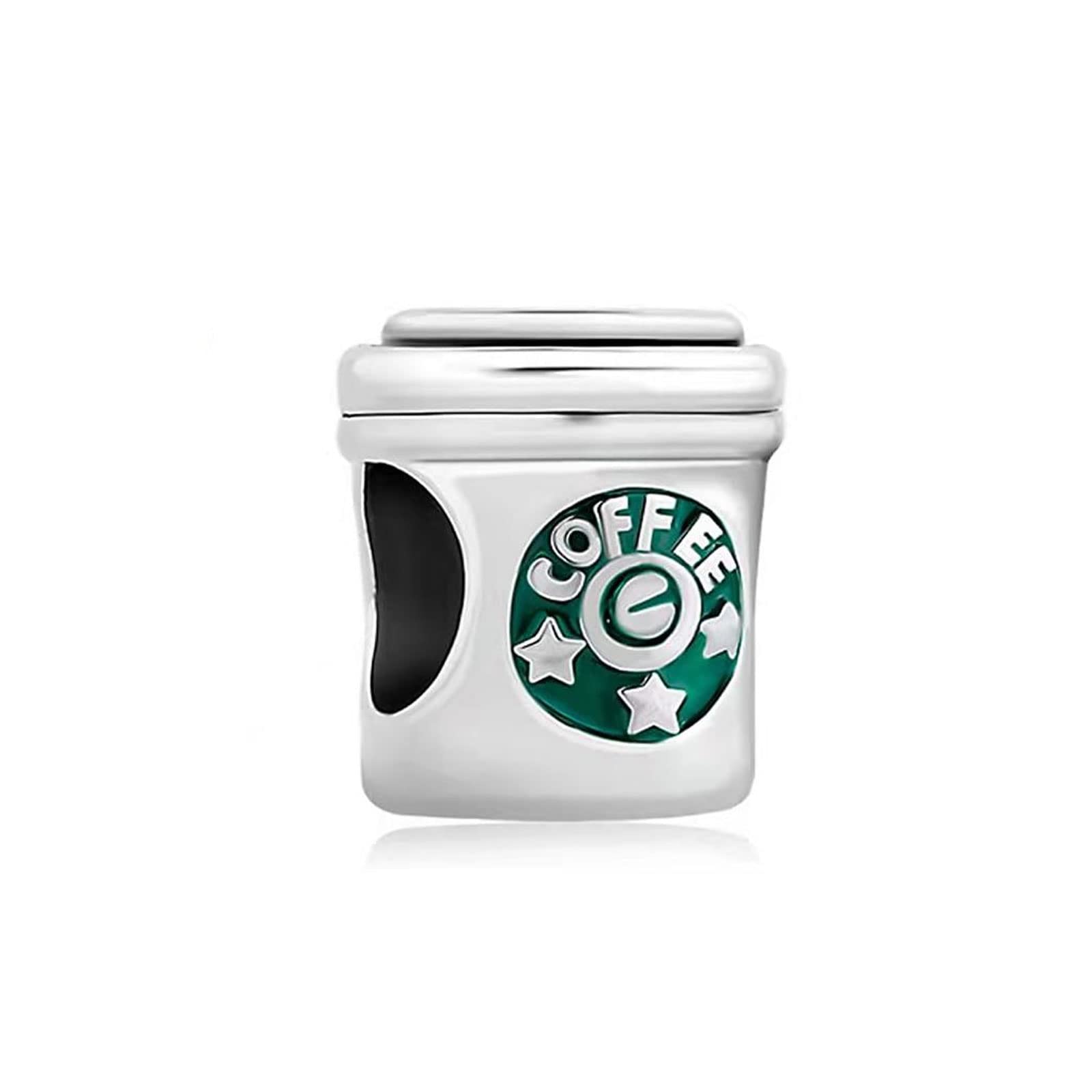 KunBead Jewelry Coffee Cup Bead Charms Compatible with Pandora Bracelets
