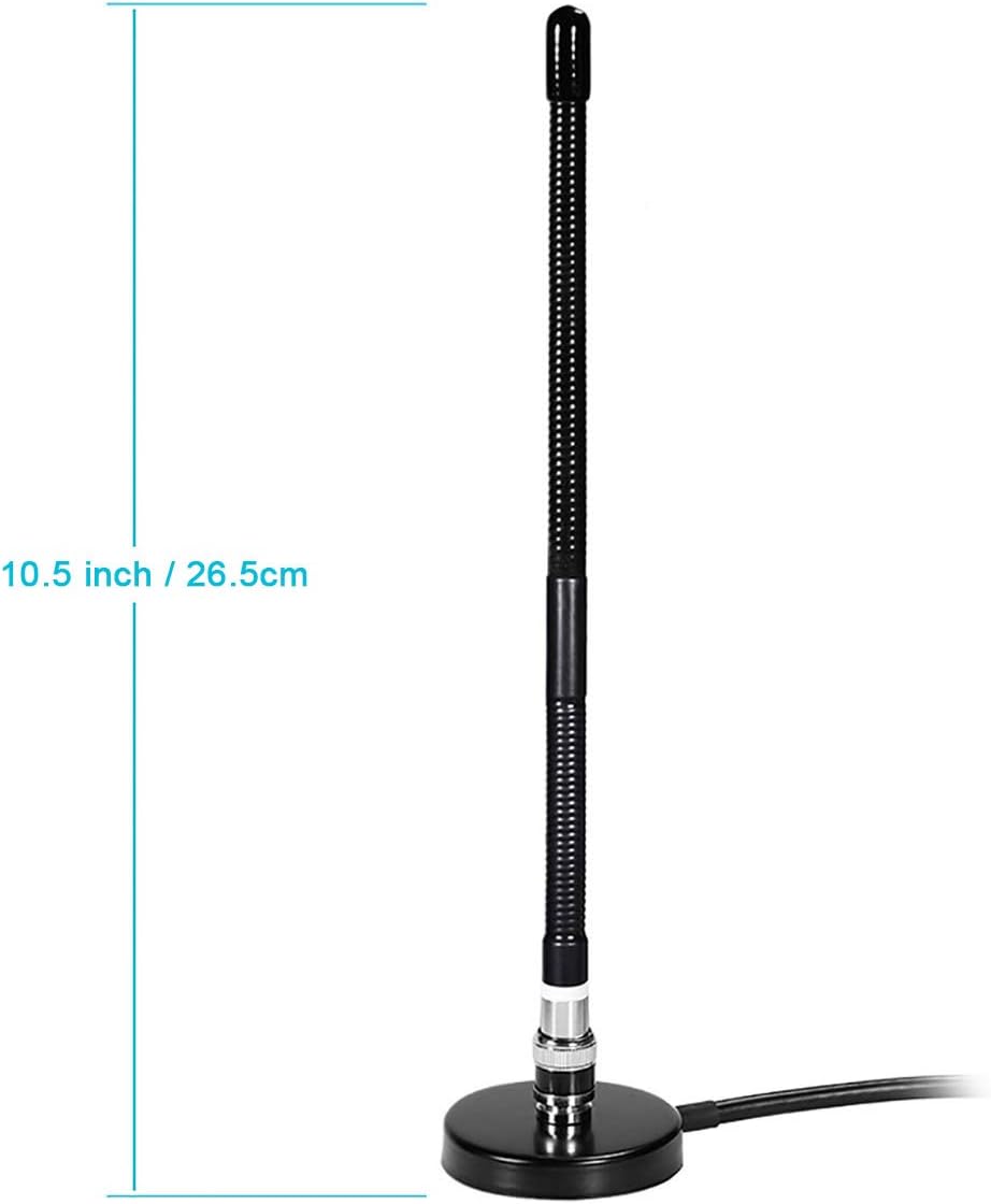 Bingfu CB Aerial Antenna 27MHz Soft Whip Magnetic Base BNC PL259 Connector CB Aerial Antenna Compatible with Portable Handheld CB Radio Car Mobile Radio Scanner - Image 4