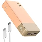 NOBIS Portable Charger, 20000mAh Power Bank, 45W Power Bank Fast Charging, Battery Pack with C to C Cable, Battery Bank with Digital Display for Phone Android Laptop etc (Orange)