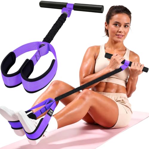 NTIUYOT Upgraded Durable Pedal Resistance Band with Handle, Thickened Latex Tubes and Soft Foam Fabric Foot Pedal, Sit Up Exercise Equipment for Abdomen, Waist, Arm, Core/ABS, Leg, Physical Therapy