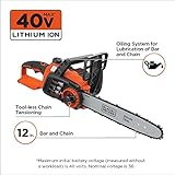 BLACK+DECKER LCS1240 40-volt Cordless Chainsaw, 12-Inch