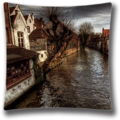 DIY Design Gorgeous Home Decorative Custom A Canal In Bruges Pillow Case 18"X18"(two sides),SDI068