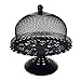 Plastic Clear Cupcake Cake Food Stand Rack Plate and Dome Lid Display Holder (black)