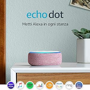 Echo Dot (3ª generazione) – Altoparlante intelligente con integrazione Alexa – Tessuto malva