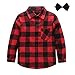 Kids Long Sleeve Boy's Girl's Plaid Flannel Shirt Red Black 12