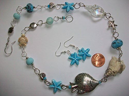 Unique Beachy Necklace and Earring Set