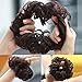 Messy Bun Hair Piece Thick Updo Scrunchies Synthetic Hair Extensions Ponytail Hair Wig Hairpiece Dark Brown with Golden Brown Highlightthumb 3