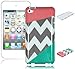 iPod Touch 4th Gen Case, Bastex Heavy Duty Soft Chevron Design TPU Case Cover for Apple iPod Touch 4th Generation (Coral Pink/Teal)