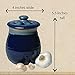 Garlic Clove Stoneware Canister Keeper with Vented Lid