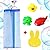 Bath Toy Organizer + 3 Bath Toys + Random Color Sponge For Kids Tub Storage Toy Holder Baby Yellow Duck Green Frog Red Fish Bathroom Organizer For Bathtub Toddlers Toy Holder Colored Toys
