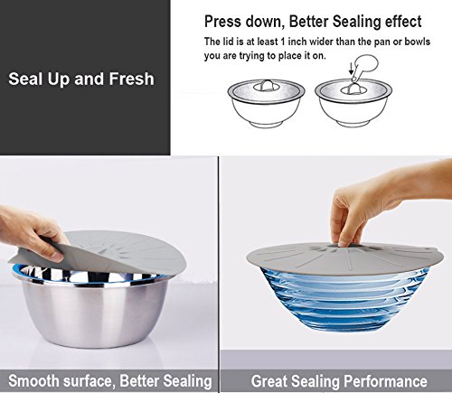 image for YUKSY Silicone Suction Lids Airtight Seal Set, Easy to Apply and Remov