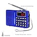 LCJ Portable FM AM Shortwave Multiband Radio Receiver with Micro TF Card and USB Driver MP3 Player USB Charging Cable 1000MAH Rechargeable Li-ion Battery (L-258-Blue)