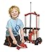 Casdon Henry & Hetty Toys - Henry Cleaning Trolley - Red Henry-Inspired Toy Playset with Mop, Brushes, Dustpan, & Accessories - Kids Cleaning Trolley Set - For Children Aged 3+