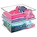 iDesign Plastic Stackable Closet Organizer with Lid, Home Organization Storage Box for Clothes, Toys, Bedroom, Dorm, Office, and More, Medium, Clear