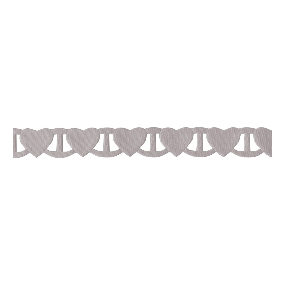 Berisfords Linking Heart, Polyester, Silver Grey, 10.2 x 2.1 x 10.2 cm