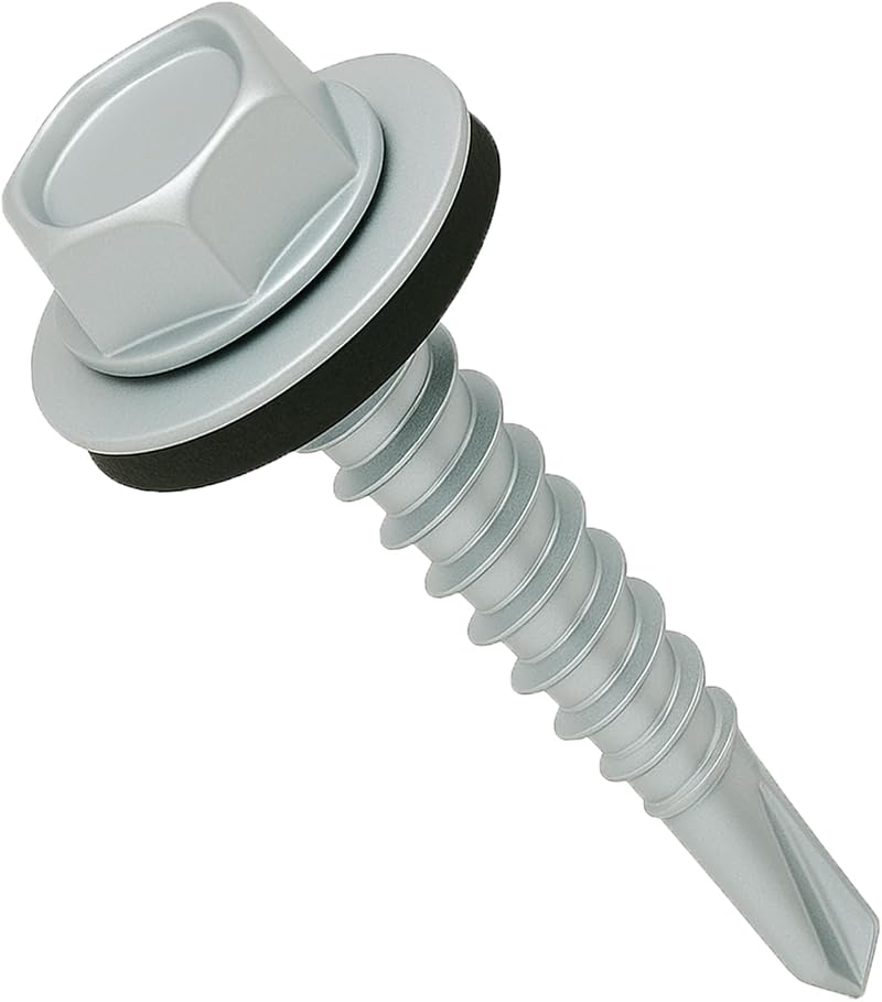 Keple 4.8x70mm Roofing Screws Hex Self-Drilling Rubber Washer Zinc Plated 50pcs