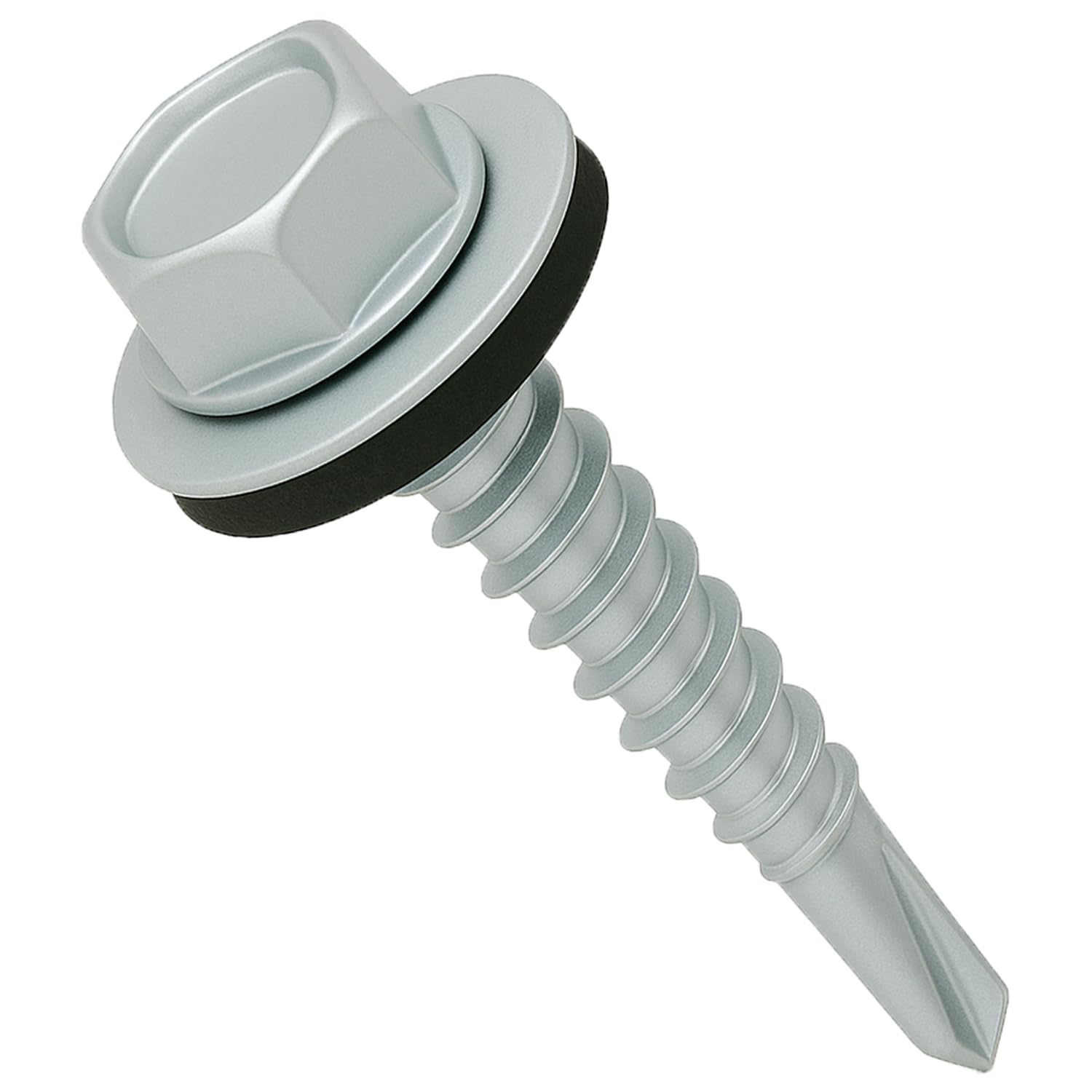4.8 mm x 35 mm Roofing Screws, Hex Head Self-Drilling Roof Screws With Rubber Sealing Washer, Rust Proof, Weather Resistant, Zinc Plated, Coarse Threaded, Clading Steel Screw for Tin Roof (50 pcs)