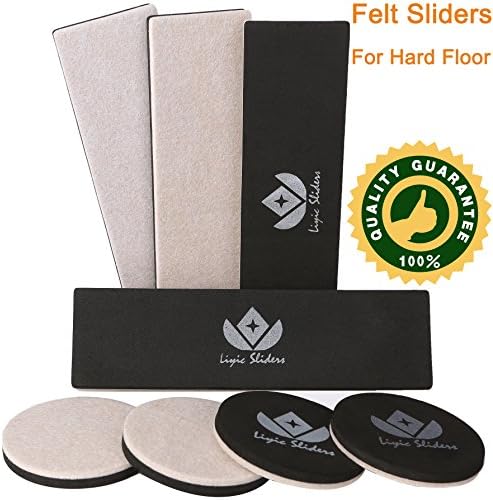 8-Pack Felt Furniture Slider for Hard Surfaces, 4-Pack 9" X 2.5" Reusable Rectangle Felt Furniture Sliders and 4 Pack- 3.5" Felt Furniture Movers,Furniture Mover, Premium Furniture Moving Sliders