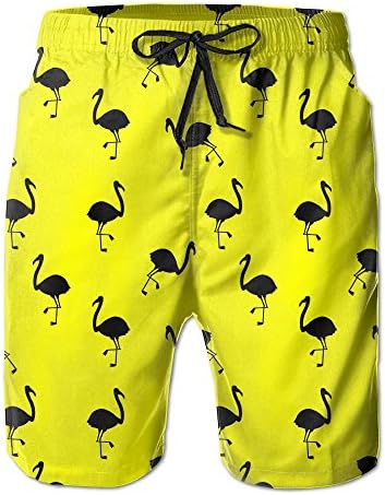 Flamingo Pattern Men's Summer Swim Trunks Beach Shorts Cargo Shorts XL