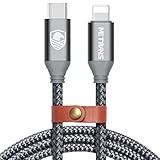 METRANS Fast Charging USB C to Lightning Cable Power Delivery Charge 50% in 30 Min 6 ft Grey