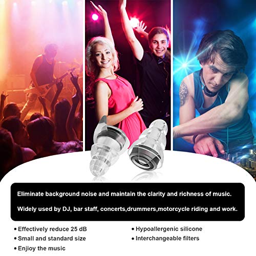 High Fidelity Concert Earplugs - Ear Protection & Noise Reduction Sleep Earplugs for Musicians, Dj,Drummers, Motorcycle, Travel ,Sleeping Ear Plugs.(Comfortable and Breathable)