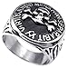 KONOV Mens Stainless Steel Ring, Freemason Masonic Skull Signet, Black, Size 11