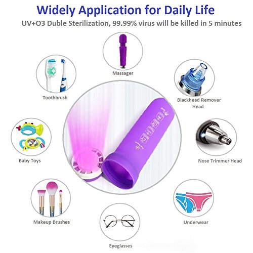 MASWATER UV Sanitizer for Electric Toothbrush – UV Sterilizer Sterilization Light Multi Portable Hand Disinfection Box with USB Charged for Makeup Brushes, Baby Toys, Nose Hair Trimmer, intimate tools