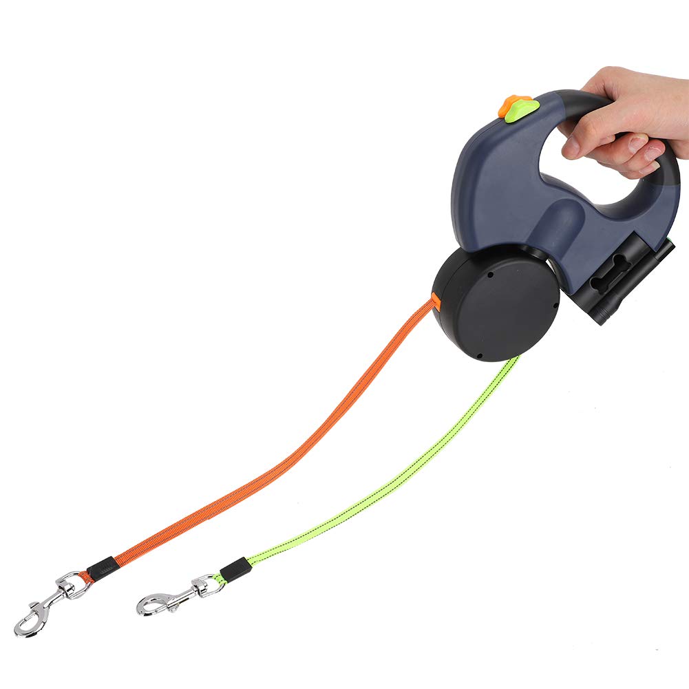 Dual Dog Lead No Pet Walking Lead, Double Retractable Dog Lead Double Extendable Dog Lead Automatic Extendable, Dual Headed Hand Holding Adjustable Walking Hiking Pets