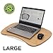 Bamboo Lap Desk for Laptop of Large Jumboo Size with Cushion and Handle, Bamboo Lapdesk Stand Tray, Lap Desk, Writing Table on Sofa, Bed Tray, Book Stand (Pezin & Hulin)
