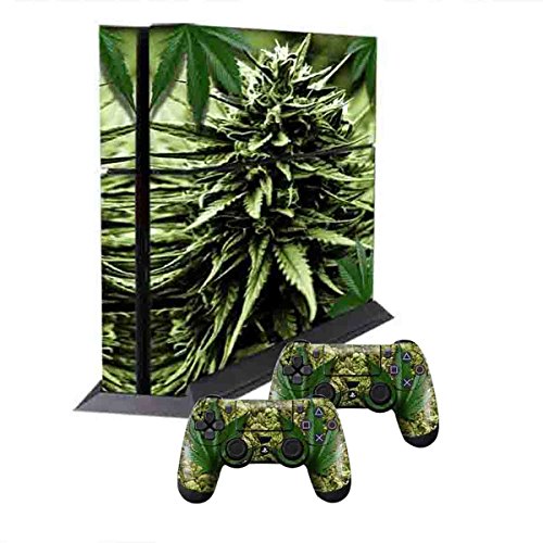 Skins for PS4 Controller - Decals for Playstation 4 Games - Stickers Cover for PS4 Console Sony Playstation Four Accessories Faceplate with Dualshock 4 Two Controllers Skin -Skunk Bud