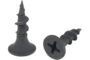 Jigreat #8 x 5/8" Drywall Screws 100pcs Black Phosphate Coated Flat Bugle Head Phillips Drive Fast Coarse Thread Screw for Wood Sheetrock Studs Gypsum Board Drywall