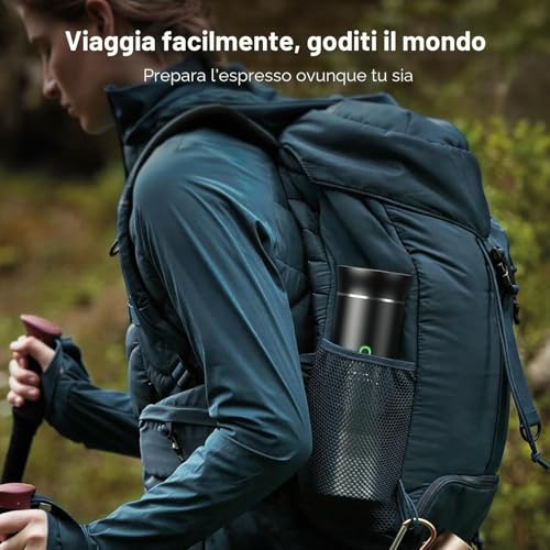 Portable Electric Espresso Machine, 3 in 1 Portable Coffee Machine, 5 Minutes Self-Heating, with USB-C Compatible with Small Capsules, Large Capsules, Ground Coffee