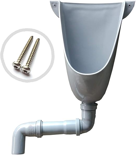 Urinoir Homme Urinoir Mural Sans Eau - Pour Hommes Et Garçons, Anti- éclaboussures, Installation Facile - Plastique Blanc Urinoir Extérieur Avec Tuyau