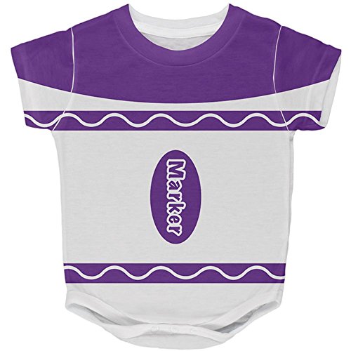 Halloween Marker Costume Purple All Over Baby One Piece