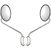 Hood Mirror 8" Stainless with Arm - Driver and Passenger Side (Compatible with Freightliner; Compatible with Kenworth; Compat