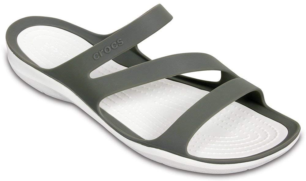 Crocs Women’s Swiftwater Sandals, Smoke/White, 5 Women