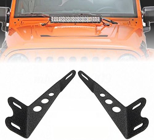 TJMOTO 20''-22'' Led Work Light Bar Hood Mount Brackets For 2007-2017 Jeep Wrangler JK