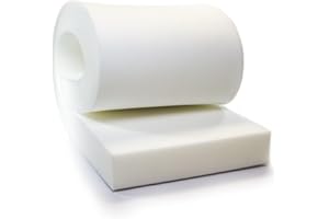 AK TRADING CO. High Density Upholstery Foam Cushion, Polyurethane Foam Sheet - Made in USA - 5" H x 24" W x 72" L,White