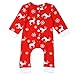 Ephex Baby Boys Girls Cotton Romper Jumpsuit Christmas snowflake and Deer Print Red 3-6 Months