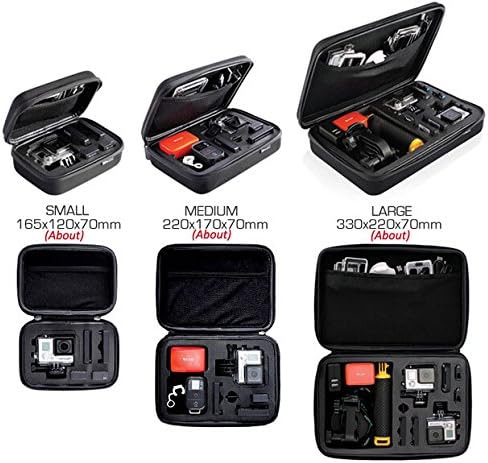 MazeTechno Waterproof Case for Gopro Accessories Hero 5 4 Silver Black Session 3+ 3 2 HD and Free Small Storage Bag - ActionCam Carrying Bag (Large)