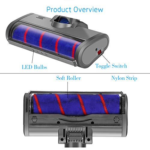FUNTECK Soft Roller Cleaner Head for Dyson Cordless Stick Vacuum Cleaner V7 V8 V10 V11 Models
