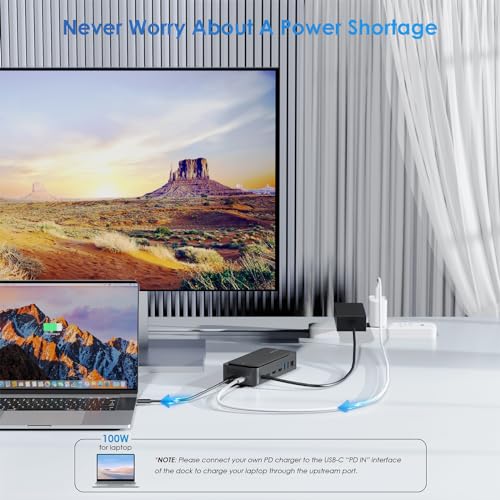 WAVLINK Triple Display Dock, 13-in-1 Type-C 10Gbps Hub with M.2 PCIe/SATA SSD Enclosure, Support 100W PD, 4K@60Hz HDMI/DP, USB C/USB-A Gen 3.2/3.1, SD/TF, Gigabit RJ45 for Windows, Mac OS