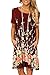 Alelly Women's Floral Print Crew Neck T-Shirt Dresses with Pockets