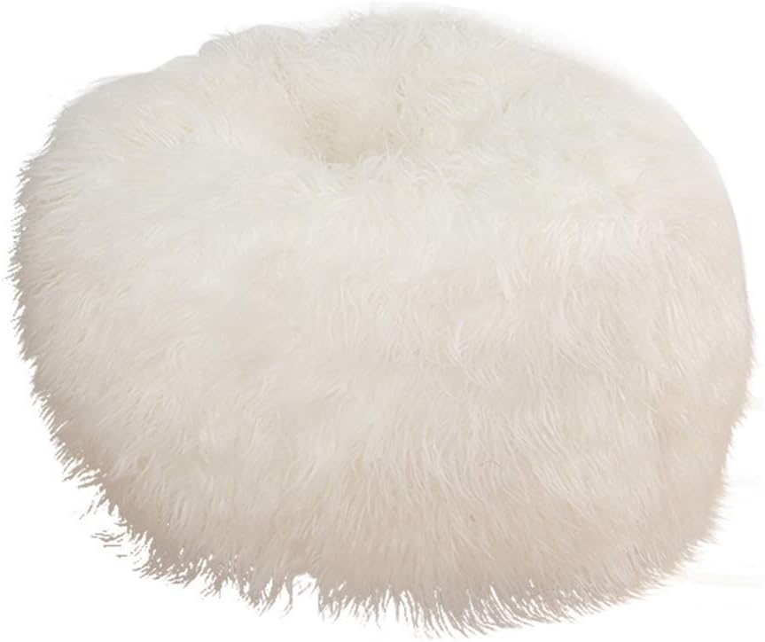 RUIXFBS Stylish Ultimate Comfort Luxurious Furry Living Room Bean Bags For Adults Kids Beanbag Chair Adult Gaming Relaxing 50 * 85cm Gift, White