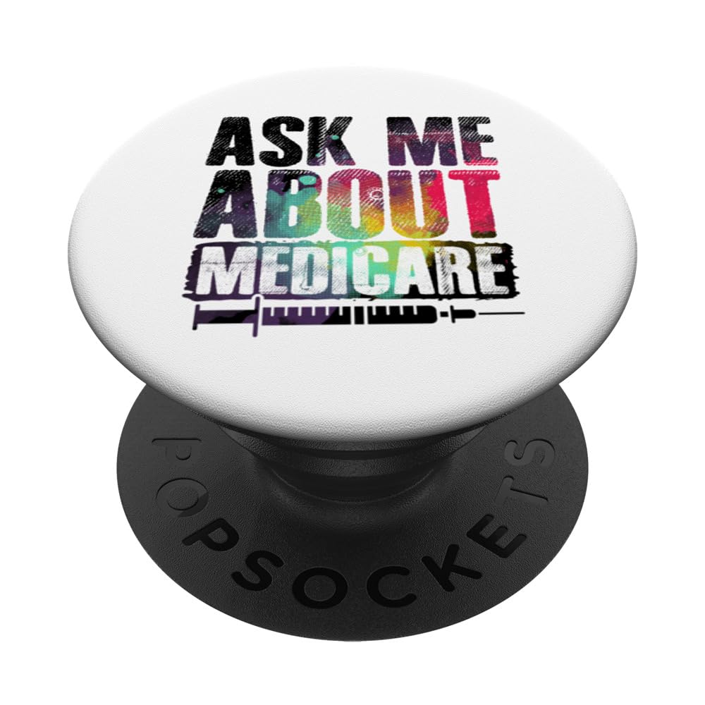 Ask Me About Medicare Insurance Agent Sales Marketing PopSockets Swappable PopGrip
