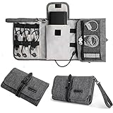 Electronics Accessories Organizer, Jelly Comb Portable Electronics Travel Organizer Bag Durable Made Handbag for Charging cable, Power Bank, Earphones and More-(Small)